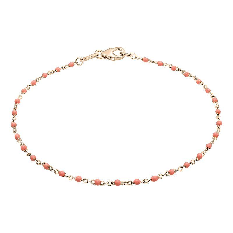 18k Gold Over Silver Pantone Enamel Beaded Bracelet, Women's, Size: 7.5", Gold Tone Product Image