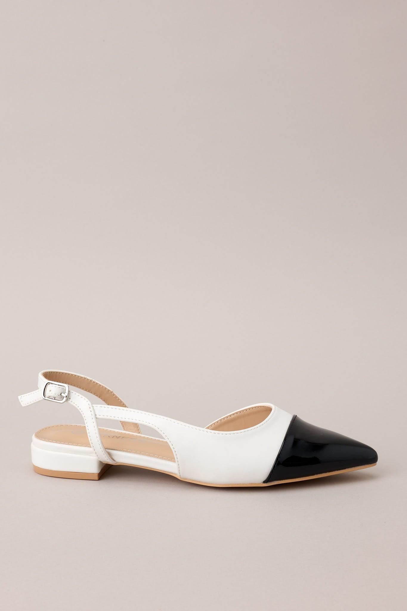 Elegant Equilibrium Black & White SlingBack Flats Product Image