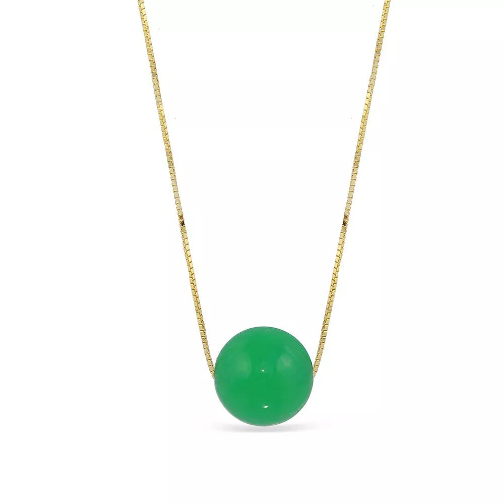 14k Gold Green Jade Pendant Necklace, Women's, Size: 18" Product Image