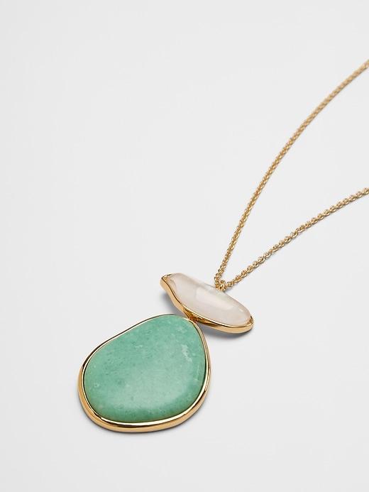 Mother of Pearl Stone Pendant Necklace Product Image