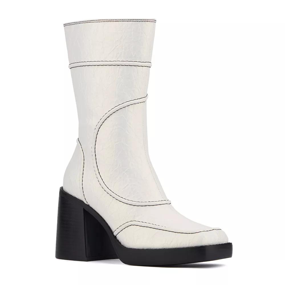 Olivia Miller Pisces Women's Mid-Calf Boots, Size: 8.5, White Product Image