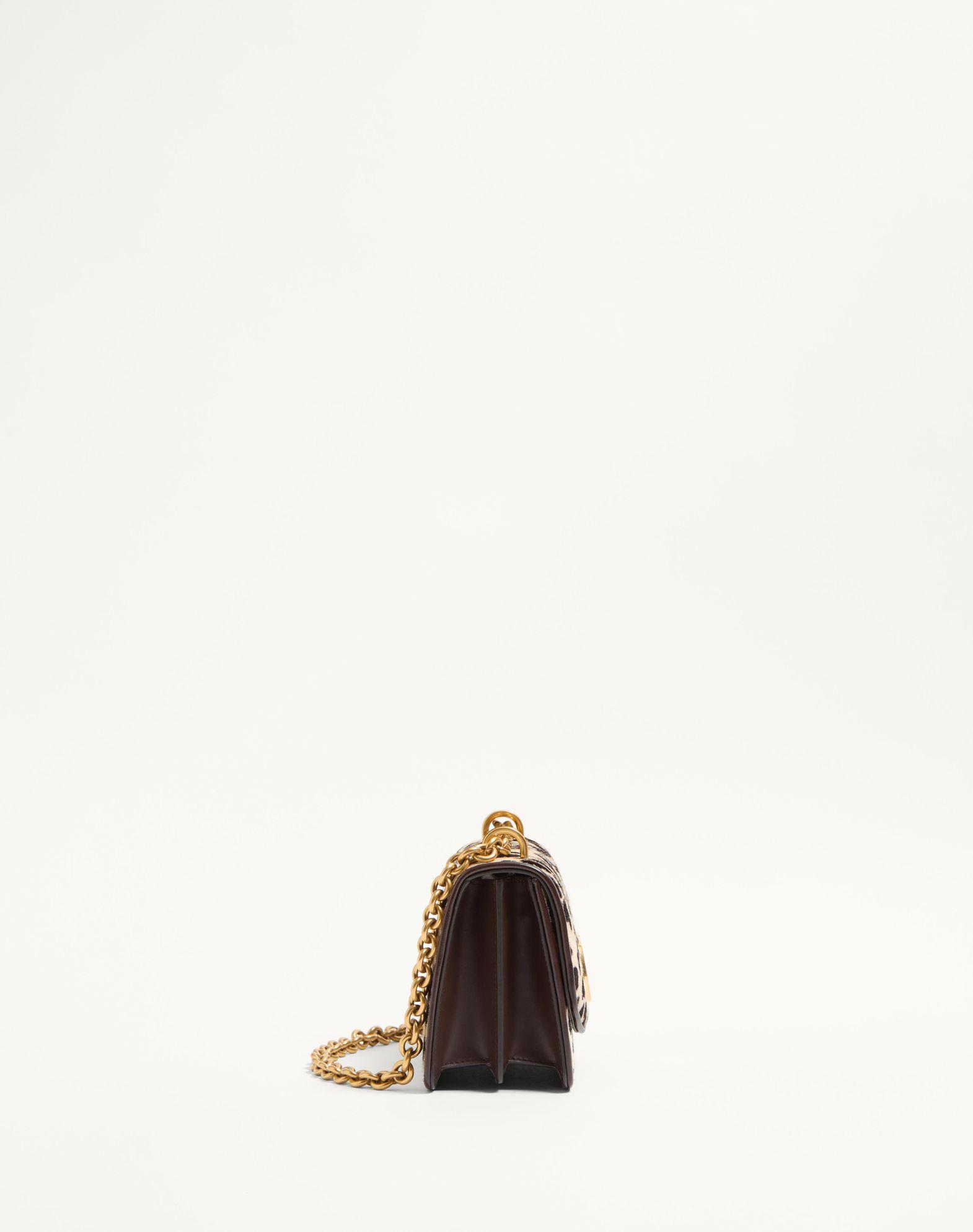 Valentino Garavani Vain Small Shoulder Bag In Pony Effect Calfskin With Animalier Print Product Image