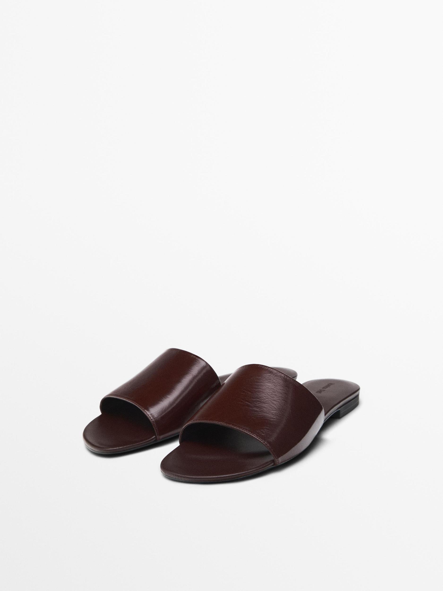 Leather vamp sandals Product Image