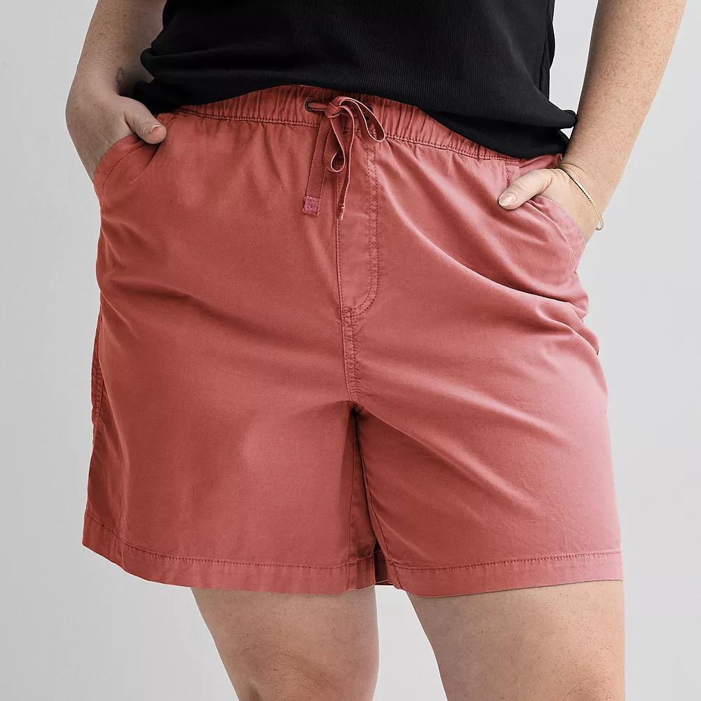 Plus Size Sonoma Goods For Life® Easy Paperbag Waist Bermuda Shorts, Women's, Size: 3XL, Beachsideoral Product Image