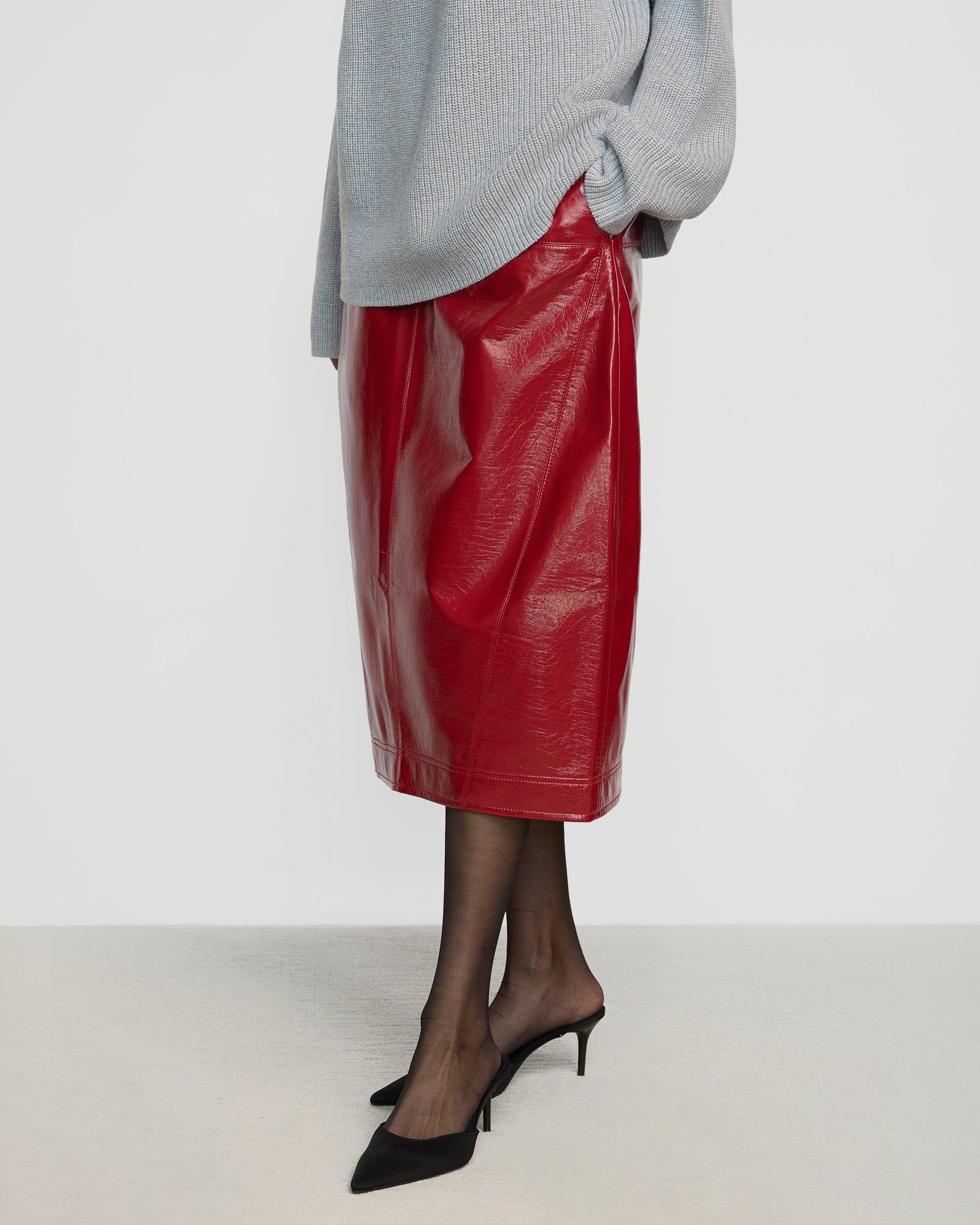 Pepper Vegan Patent Leather Skirt Product Image