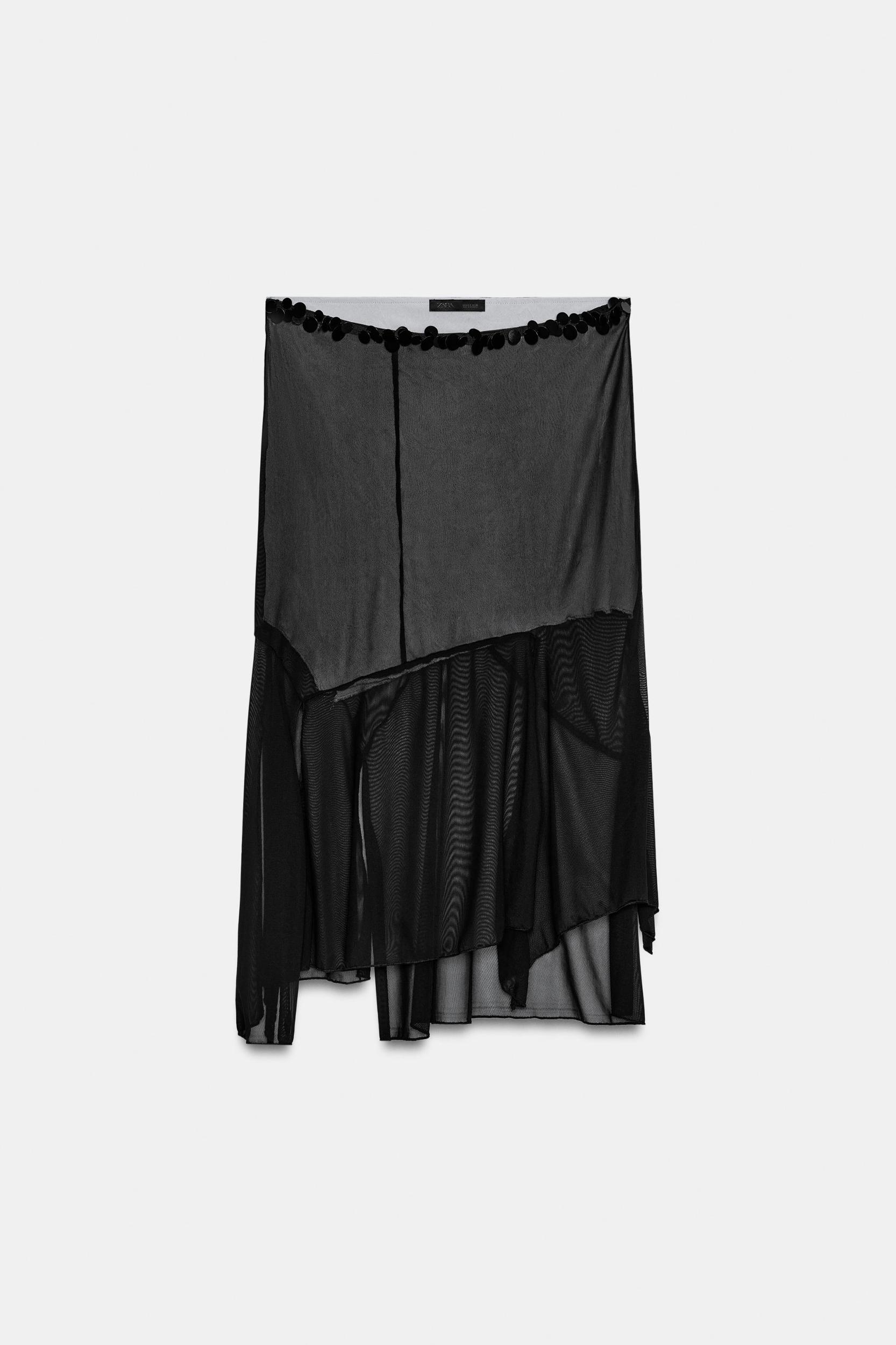 SEQUIN ASYMMETRIC TULLE SKIRT Product Image