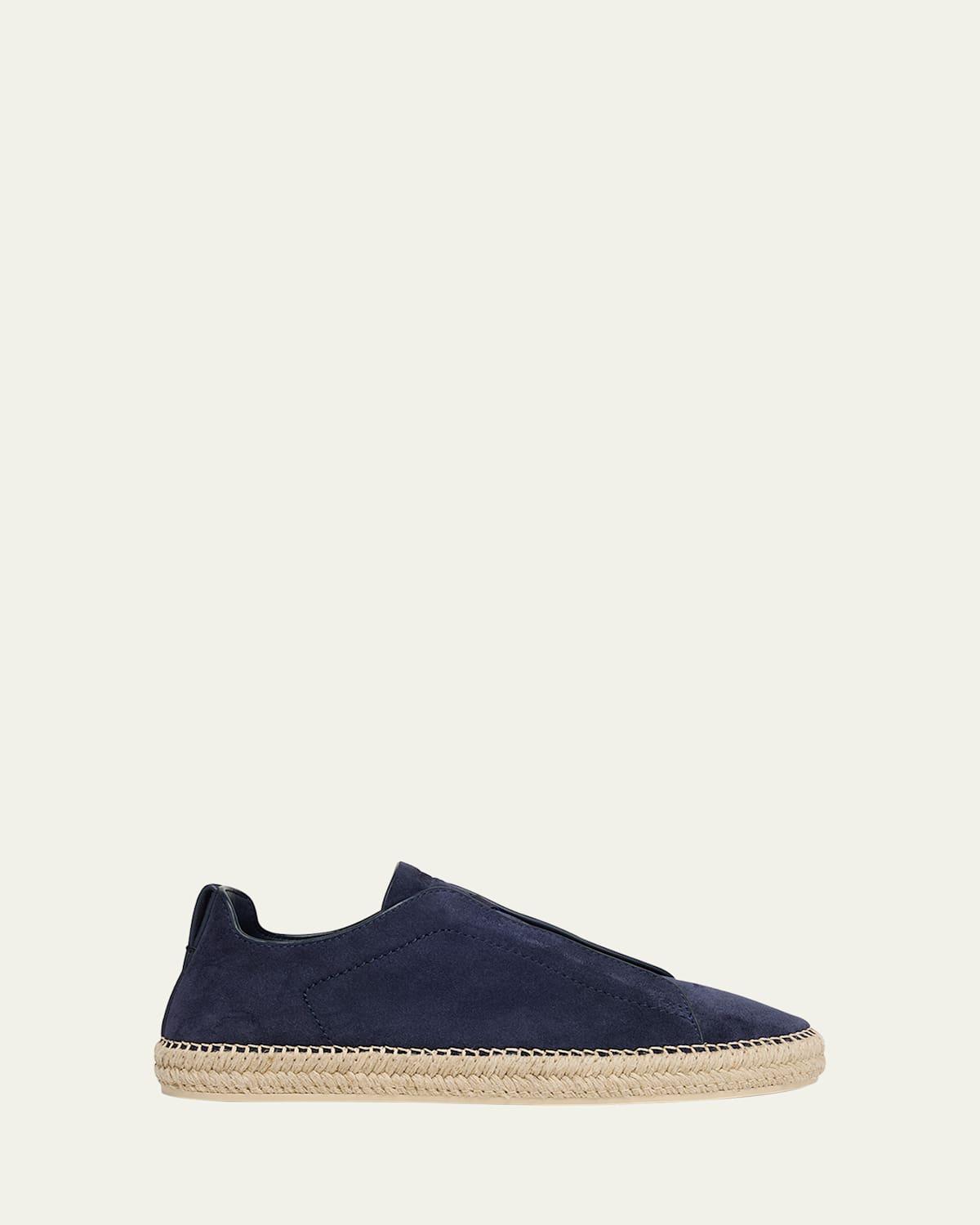 Men's Triple Stitch Suede Espadrille Sneakers Product Image