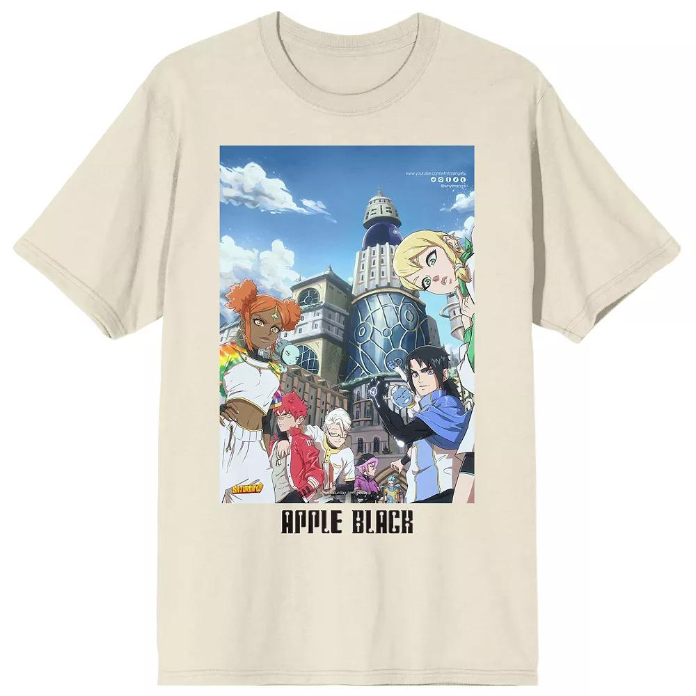 Men's Apple Black Poster Design Graphic Tee,  Product Image