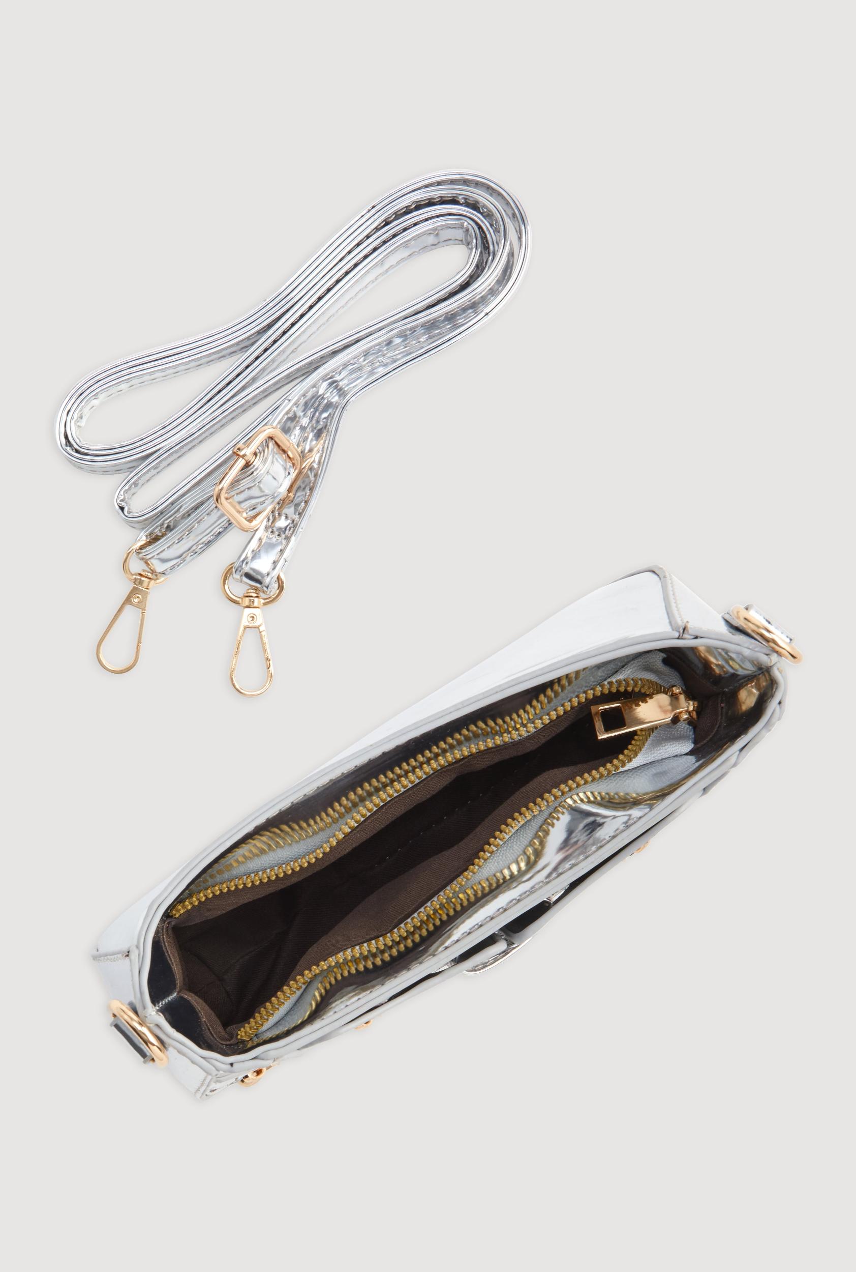 Rhinestone Studded Hoop Earrings with Tassels Necklace Male Product Image