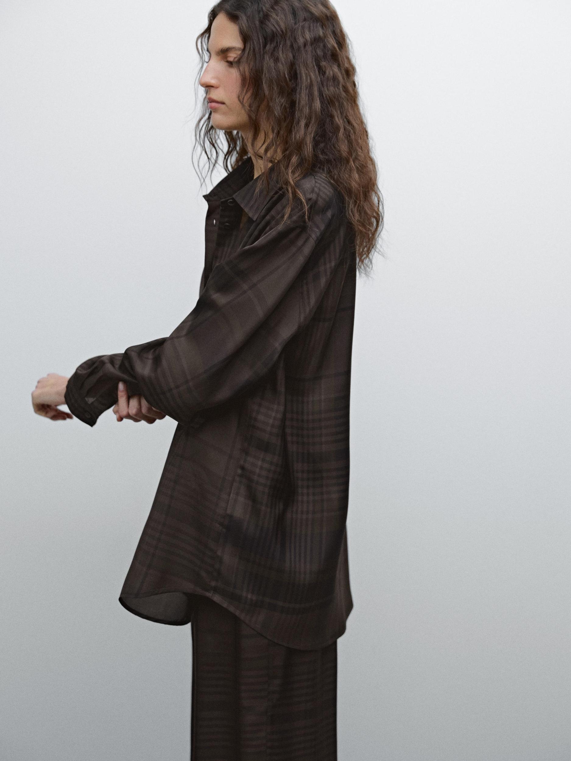 Long check overshirt Product Image