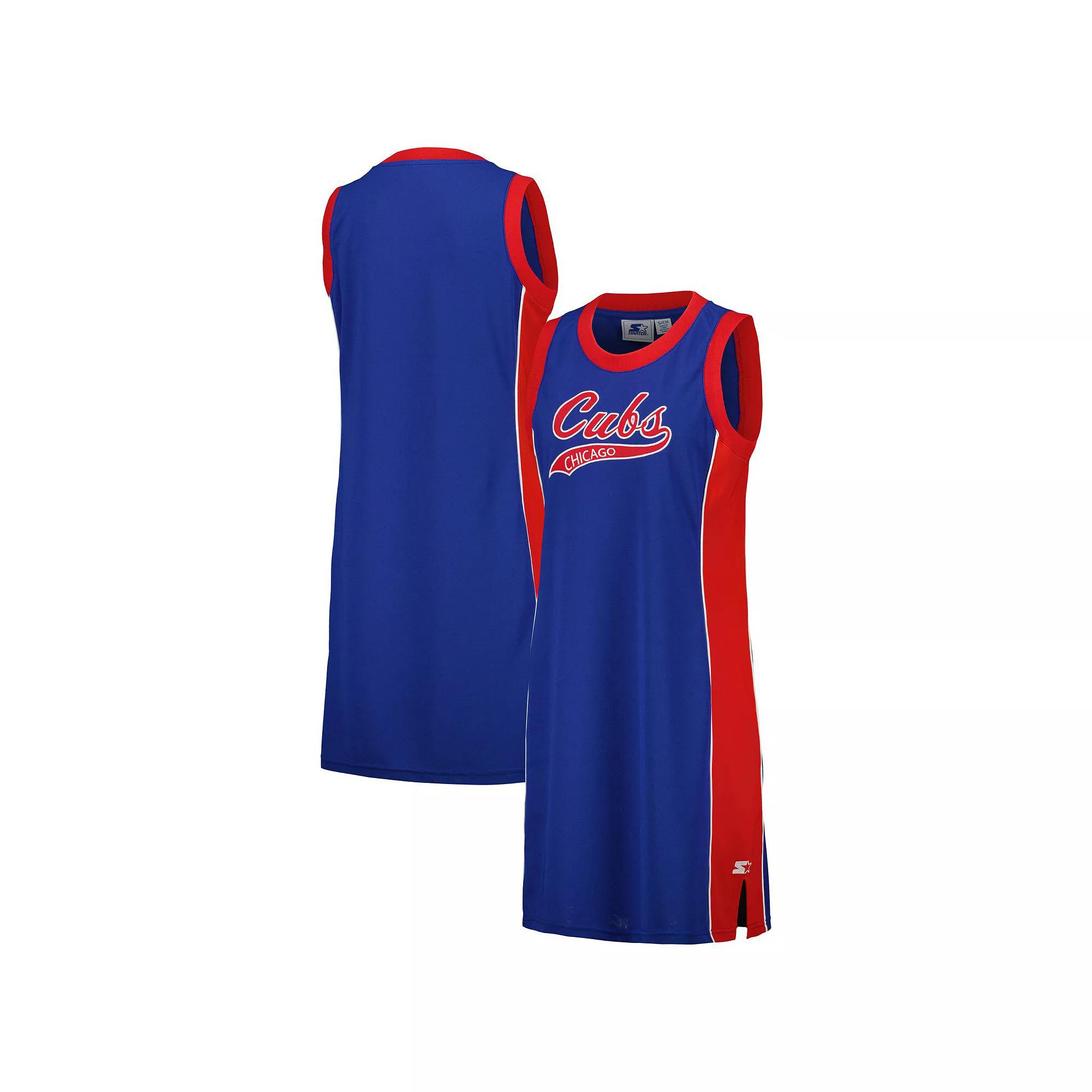 Women's Starter Royal Chicago Cubs Slam Dunk Tank Top Sneaker Dress, Size: Large, Blue Product Image