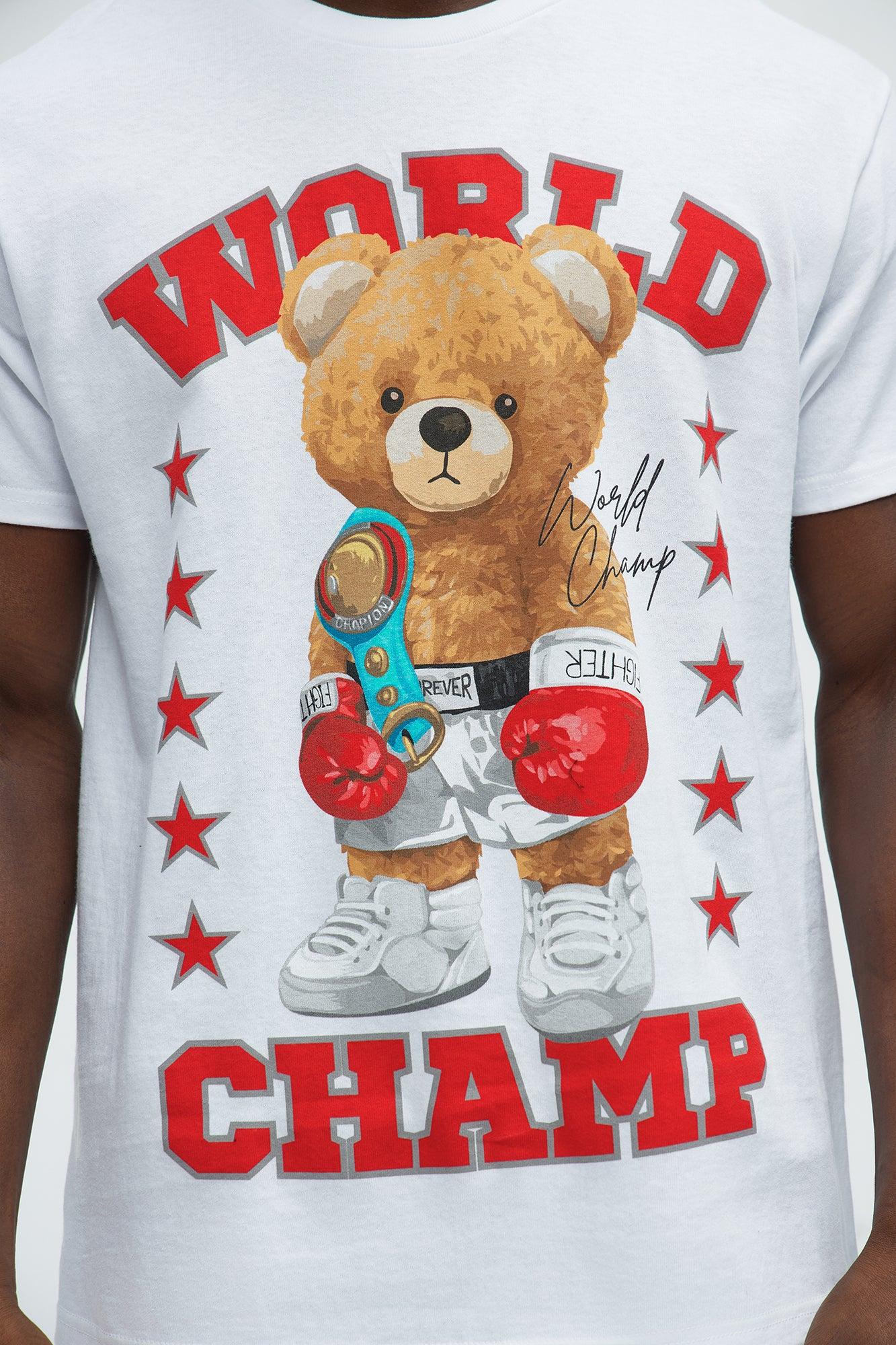 World Champ Bear Short Sleeve Tee - White Product Image