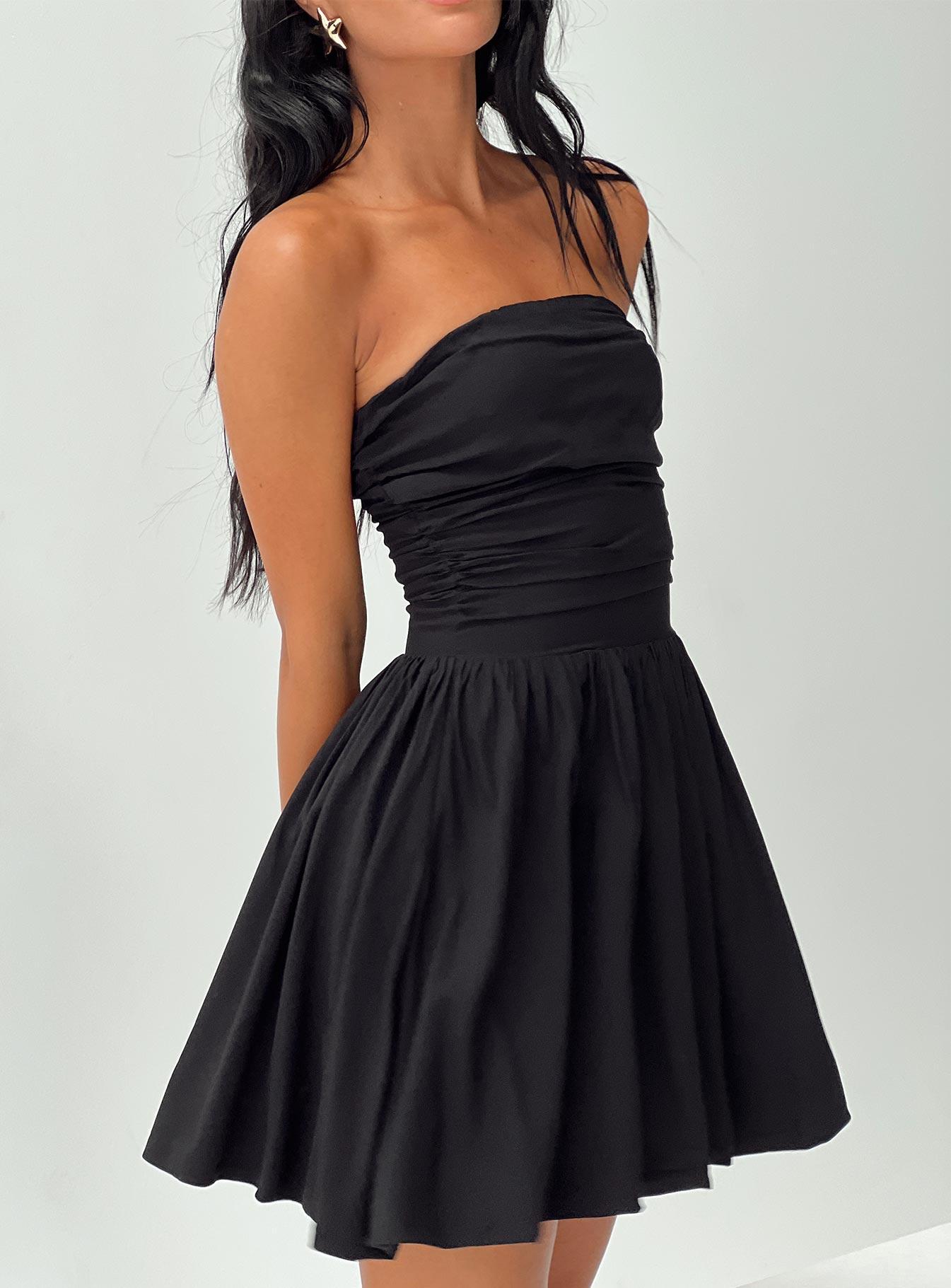 Rashida Strapless Mini Dress Black Product Image