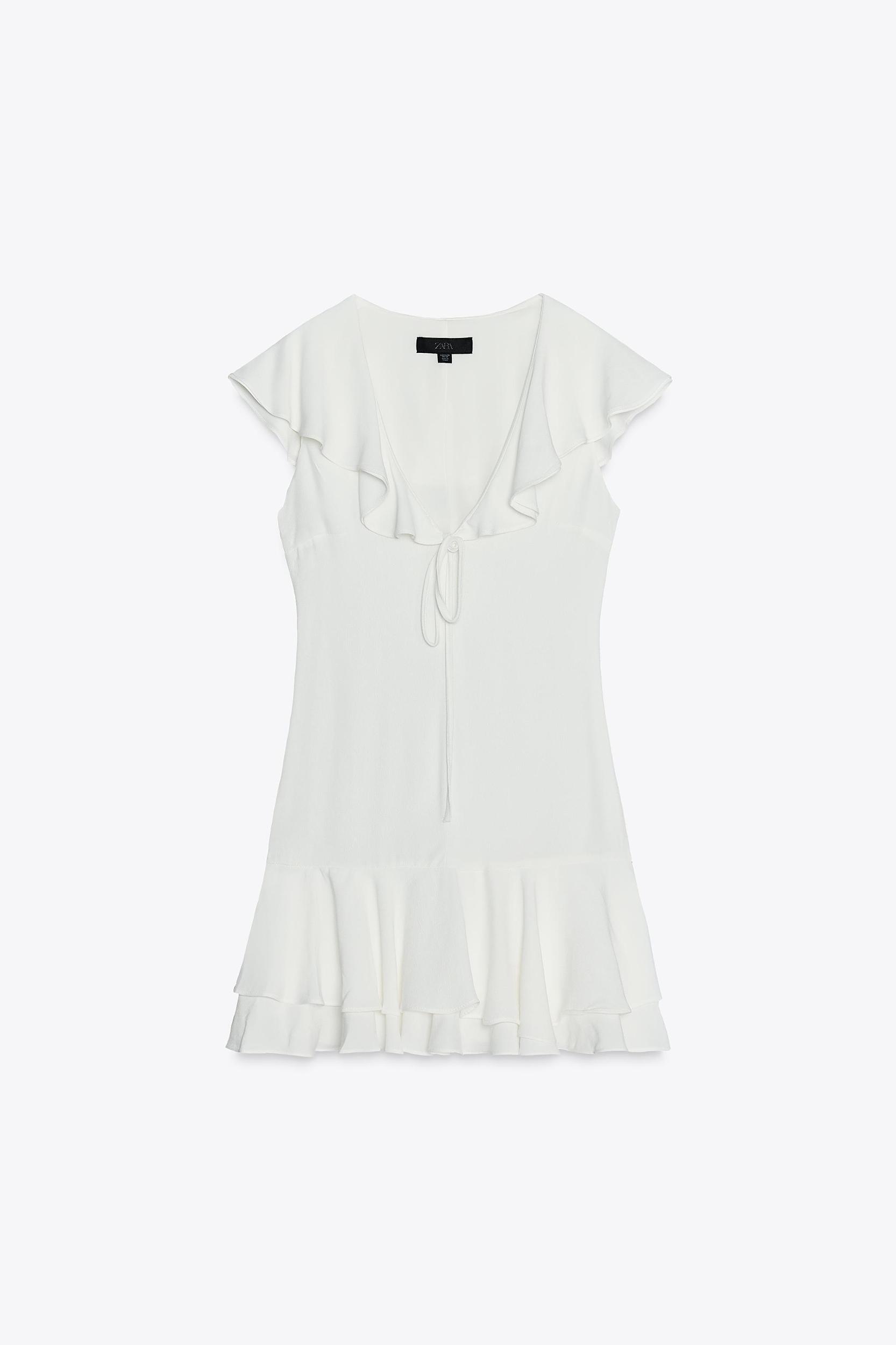 RUFFLED TIE SHORT DRESS Product Image