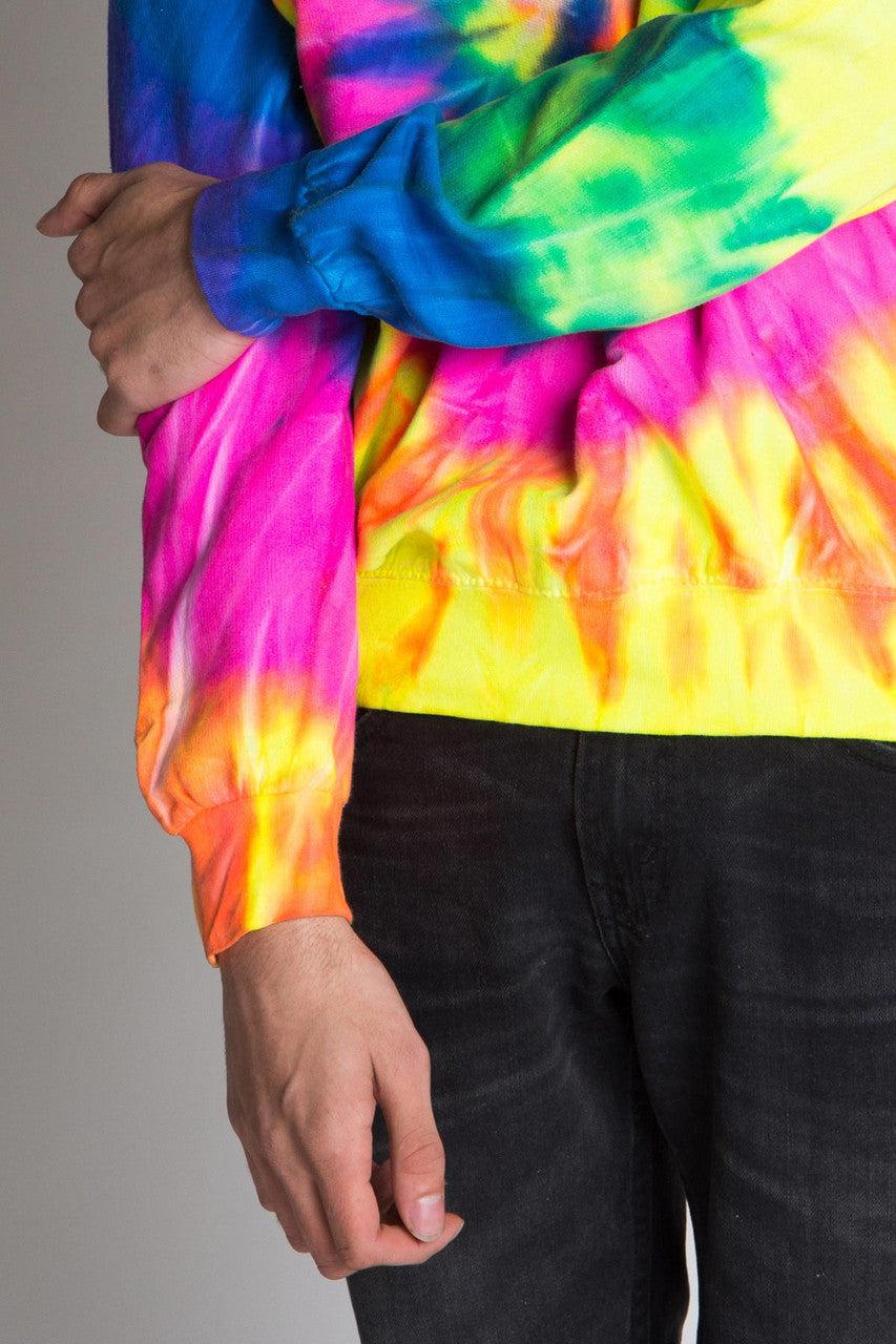 Neon Rainbow Tie Dye Sweatshirt Product Image