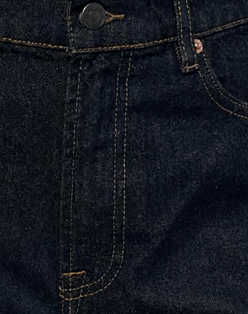 Mid Rise Turn Up Straight Jeans in Indigo Female Product Image