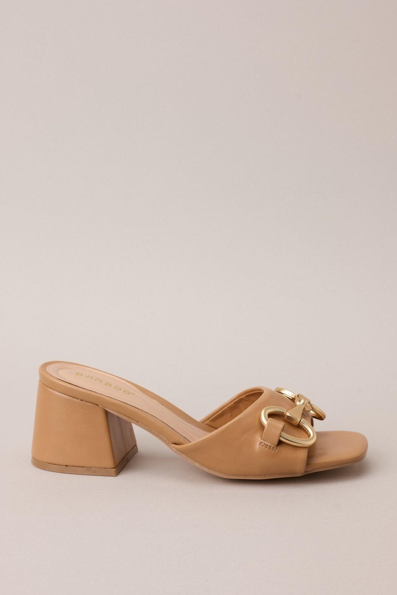 Boost In My Step Camel Short Block Heels Product Image