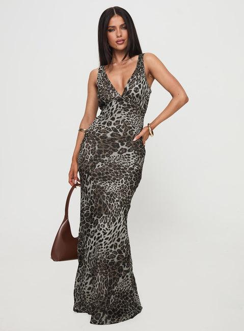 Nellie Maxi Dress Leopard Product Image