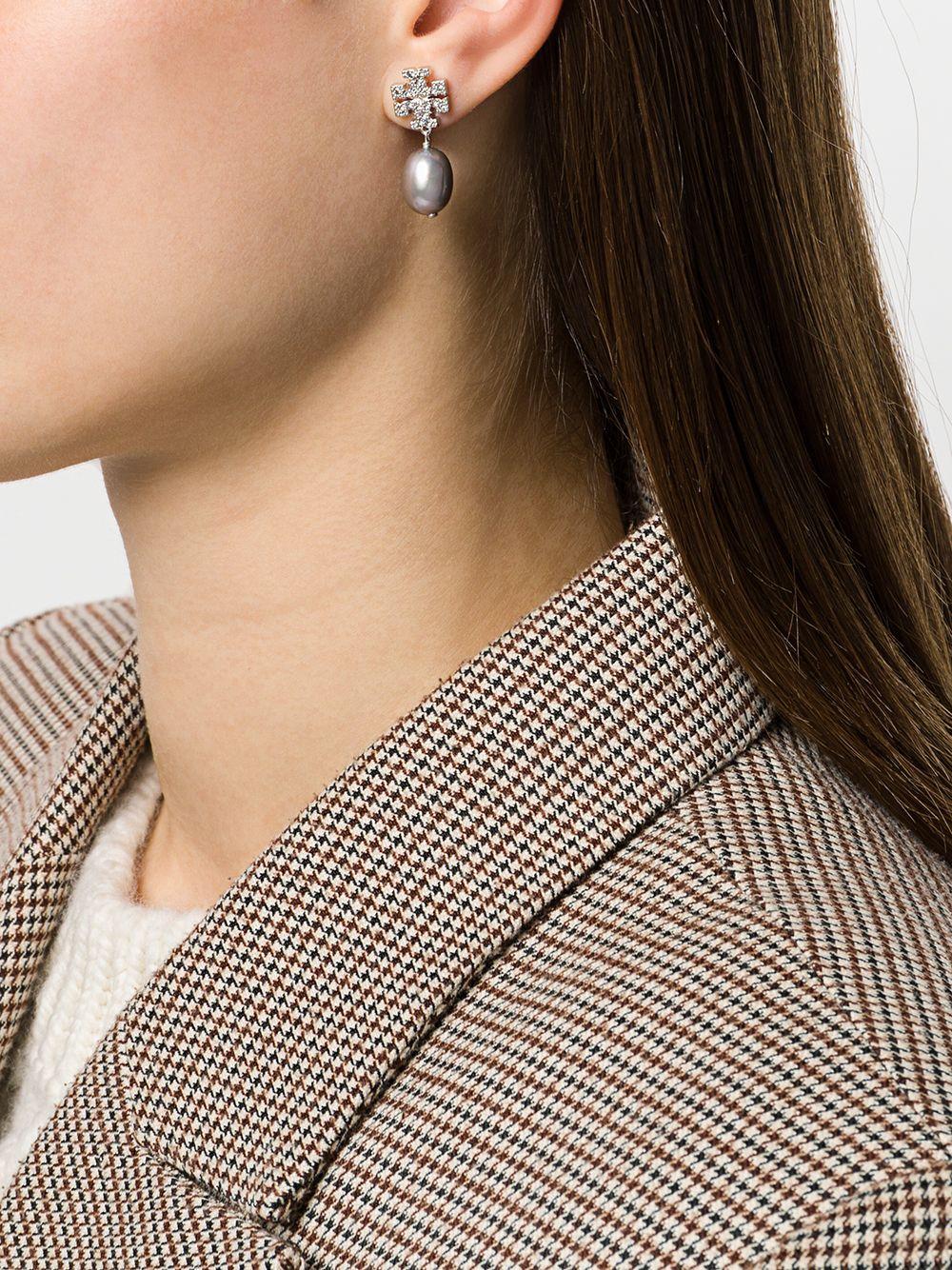 Kira pavé pearl drop earrings Product Image