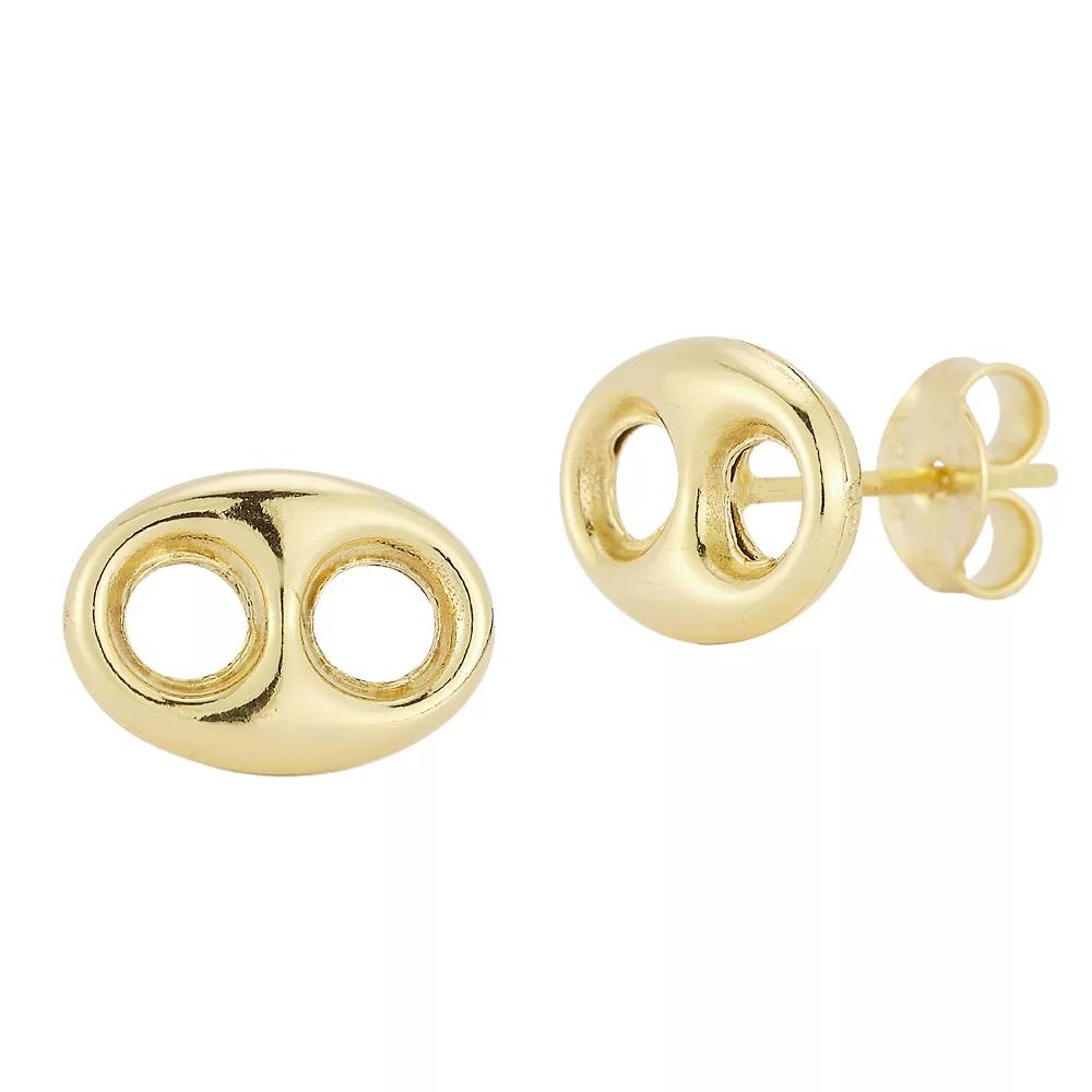 LUMINOR GOLD 14k Gold Mariner Link Stud Earrings, Women's Product Image