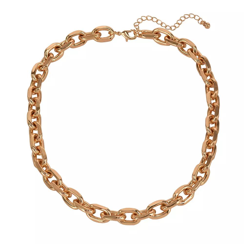Women's Gold Tone Link Collar Necklace, None Product Image