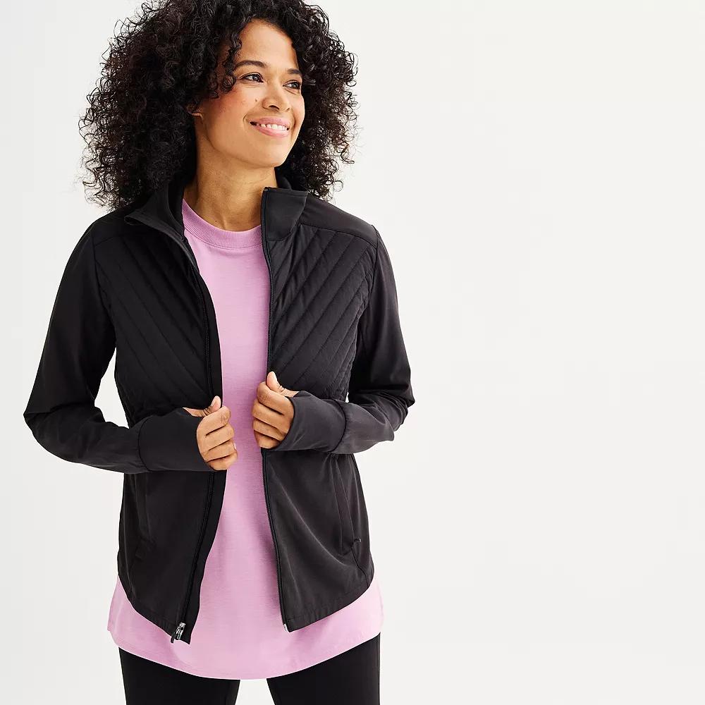 Women's Tek Gear® Woven Mixed Media Jacket, Size: XL, Mineral Black Product Image