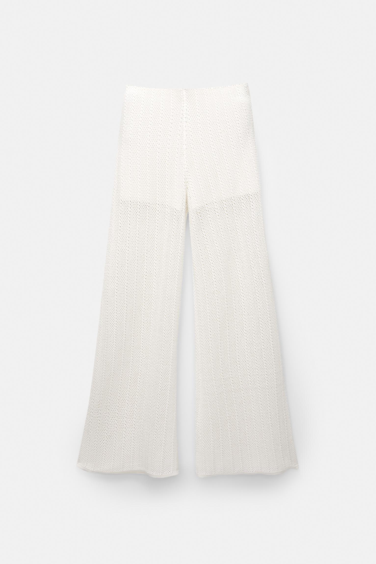 Open knit flared pants Product Image