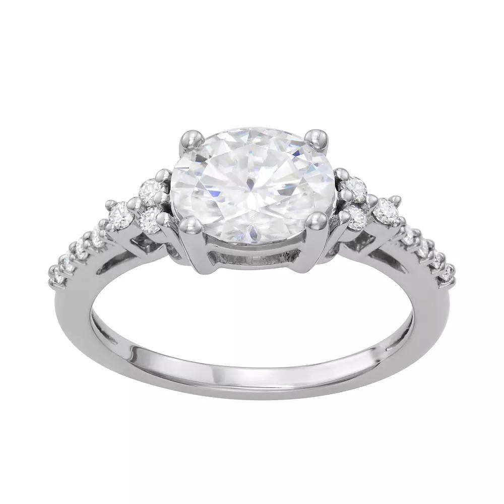 Charles & Colvard 14k White Gold 2 1/3 Carat T.W. Lab Created Moissanite Engagement Ring, Women's, Size: 7, 14k Whgold Product Image