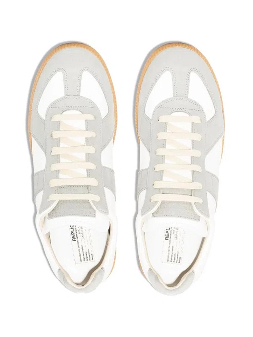 MAISON MARGIELA Replica Leather And Suede Sneakers In White Product Image