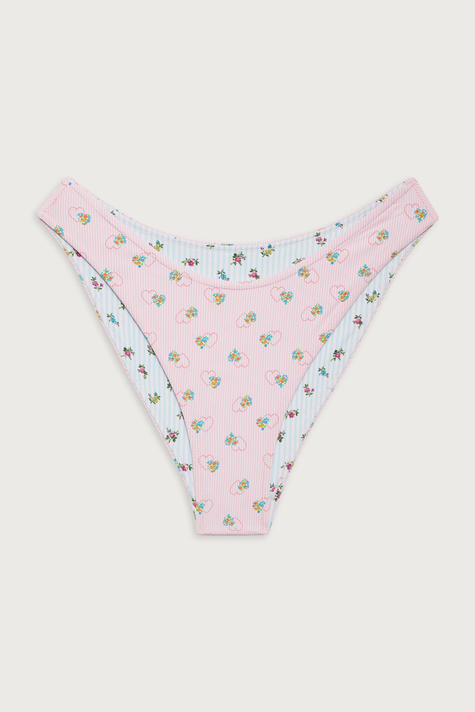 Dove Reversible Classic Bikini Bottom - Sweetheart Stripe Product Image