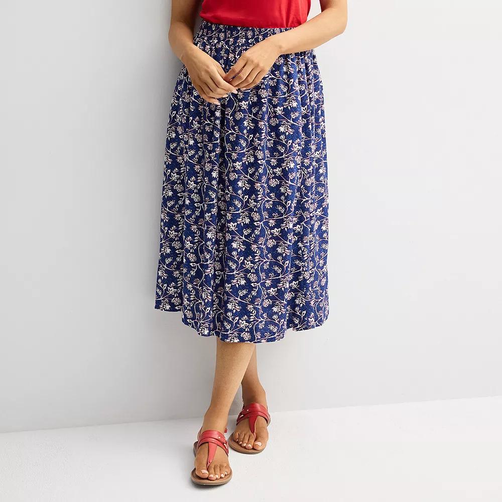 Women's Croft & Barrow® Elastic Waist Midi Skirt,  Product Image