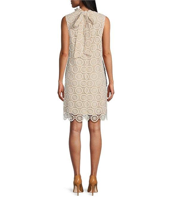 Preston & York Rita Lace Mock Neckline Tie Back Dress Product Image