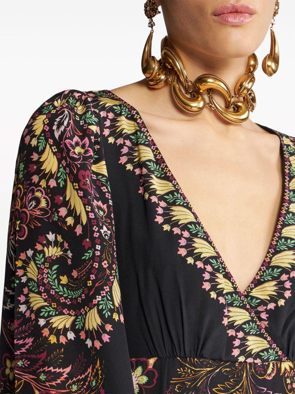 floral-print crepe de chine dress Product Image