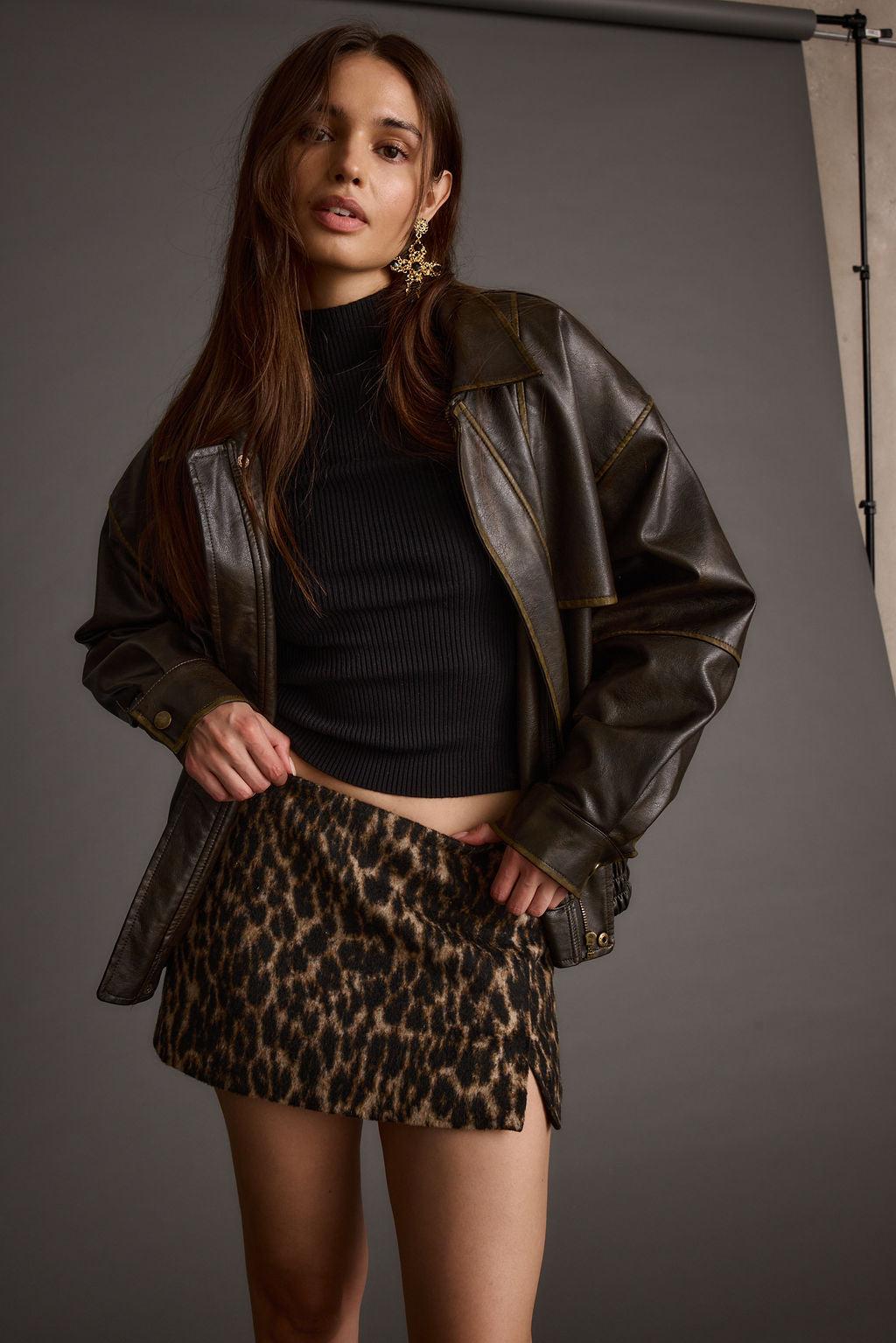 Sahara Leopard Micro Mini Skirt Product Image