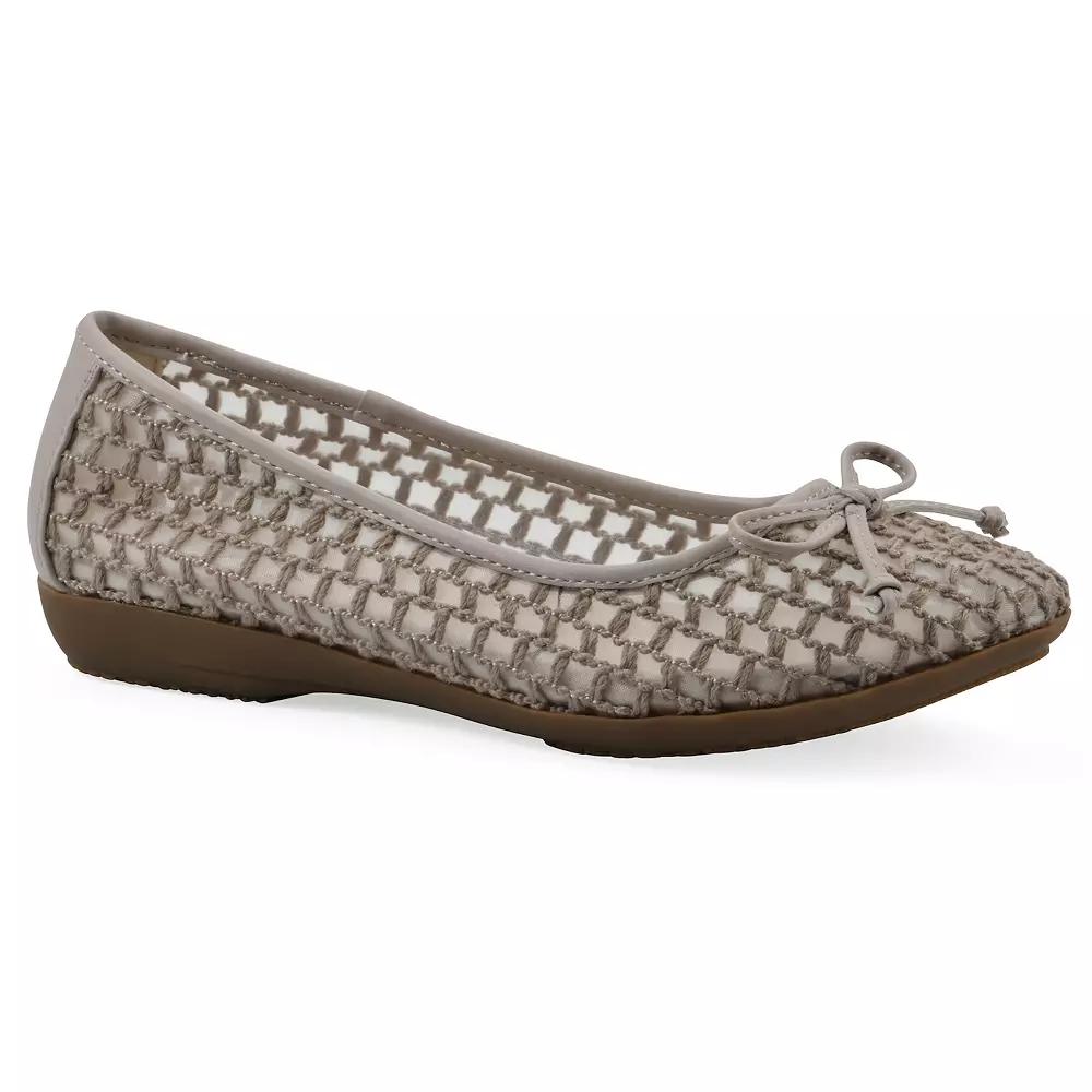 Cliffs by White Mountain Chelcy Women's Ballet Flats, Size: 7, Brown Mesh Fabric Product Image