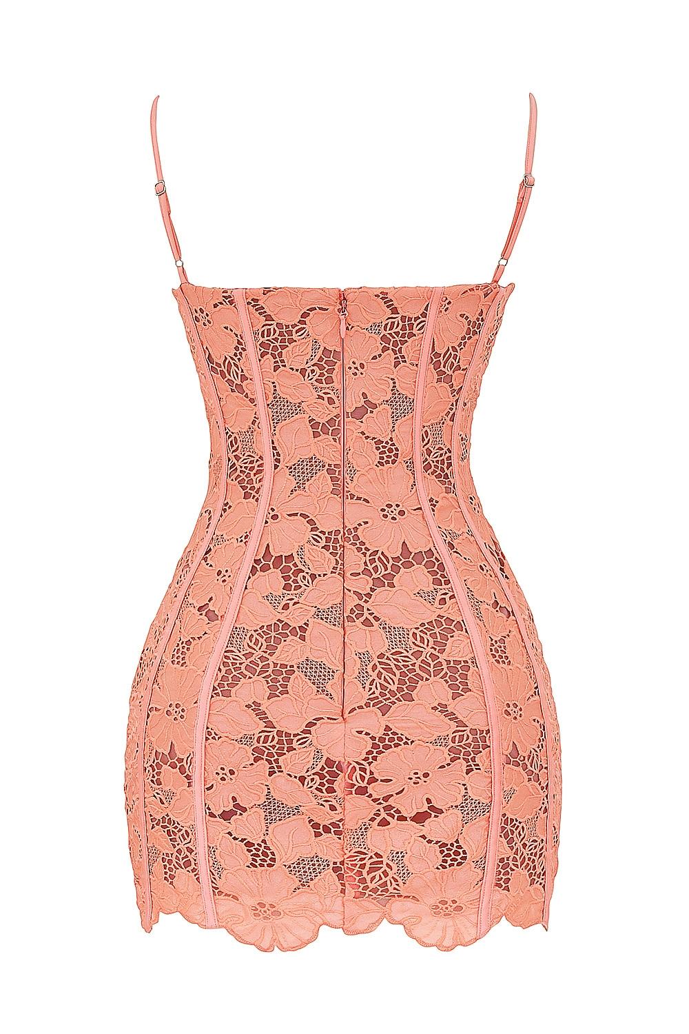 Ilayda  sorbet embroidered floral lace mini dress Product Image
