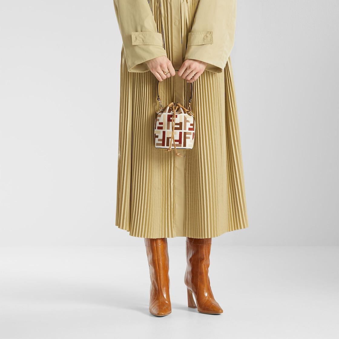 Mon TresorCanvas mini-bag with multicolor FF embroidery Product Image