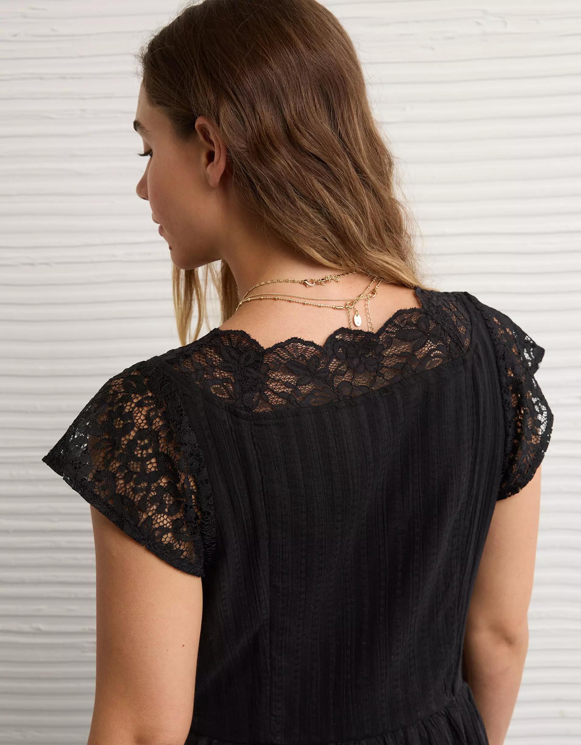 AE Short Sleeve V-Neck Mini Dress Product Image