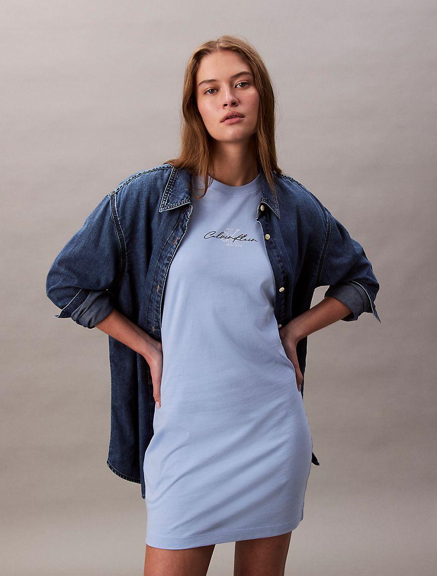 Calvin Klein Womens Logo Graphic Mini Tank Dress - Yellow Product Image