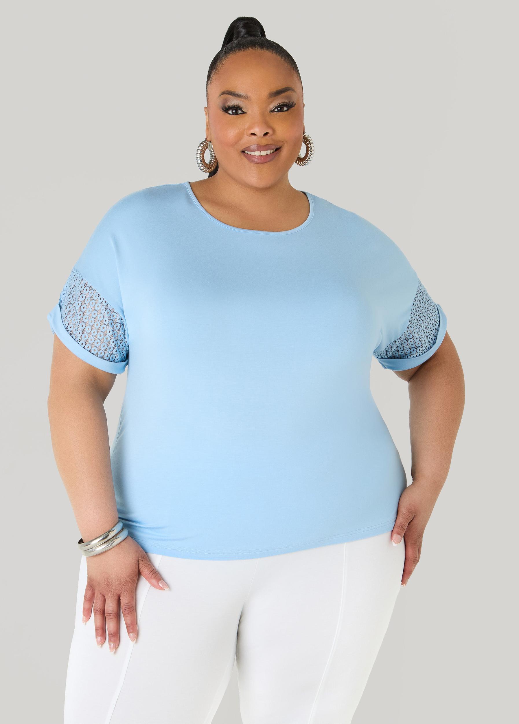 Crochet Paneled T Shirt Product Image