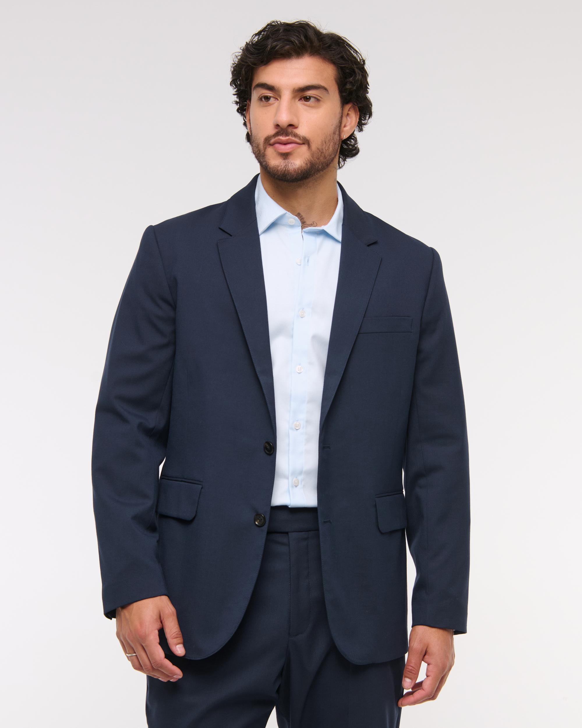 The A&F Collins Athletic Fit Linen-Blend Blazer Product Image