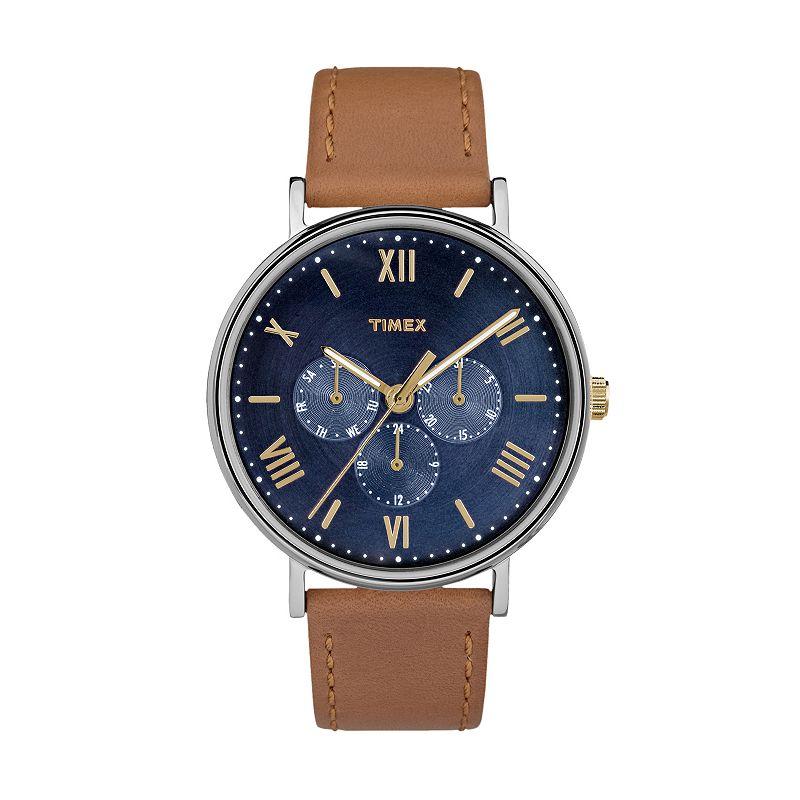 Men's Timex Southview Watch with Leather Strap - Brown TW2R29100JT Product Image