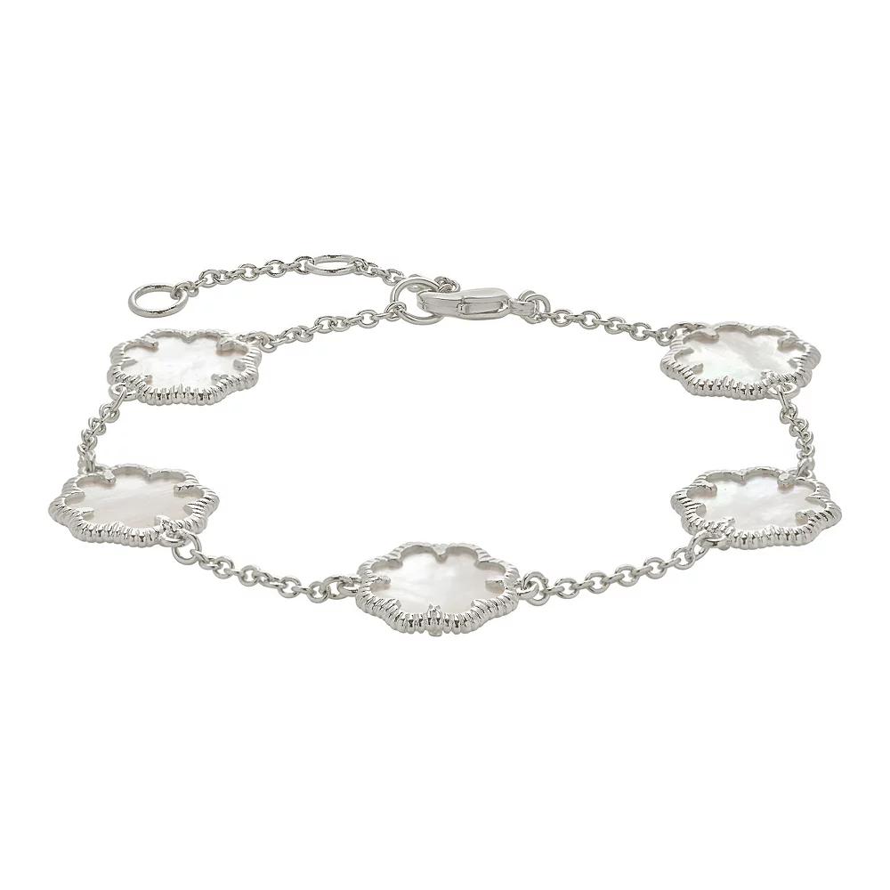 MC Collective Abalone Flower Medallion Station Bracelet, Women's,  Product Image