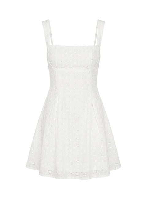 Xanthus Embroidered Mini Dress White Product Image