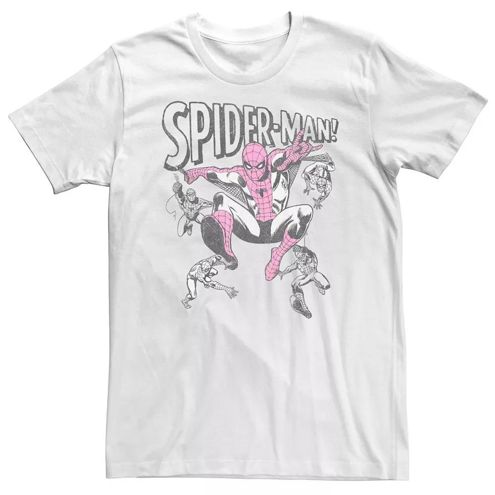 Big & Tall Spiderman Vintage Spidey Poses Tee, Men's,  Product Image