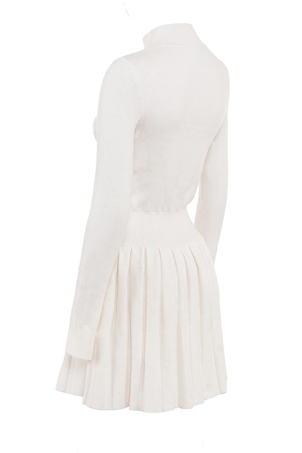 Willow  white cashmere blend pleated skated mini dress Product Image