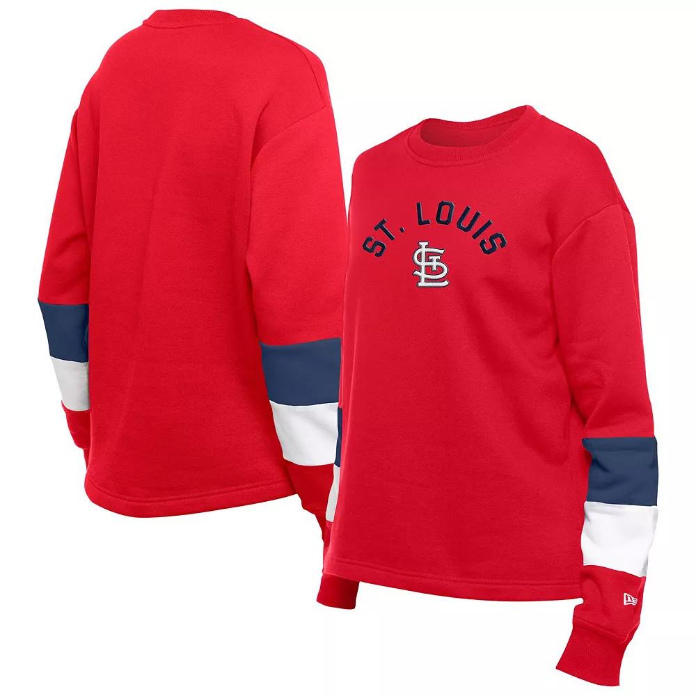 Women's New Era  Red St. Louis Cardinals Game Day Color Pullover Sweatshirt, Size: 2XL Product Image