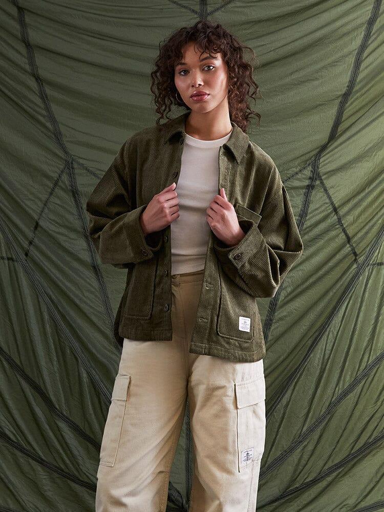 WOMEN'S CORDUROY CHORE COAT - BLACK / M Product Image