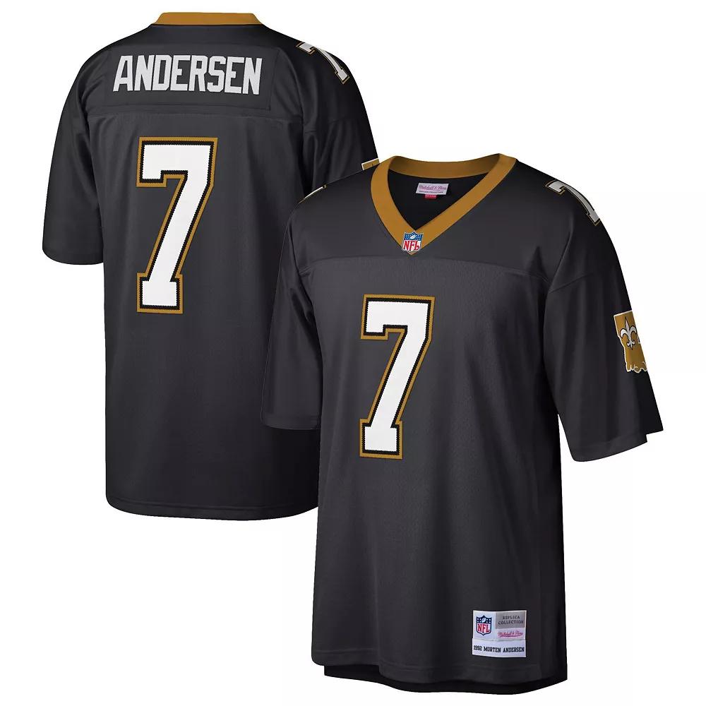Men's Mitchell & Ness Morten Andersen Black New Orleans Saints Retired Player Legacy Replica Jersey,  Product Image