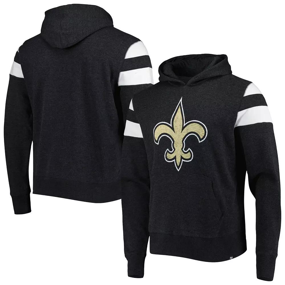 Men's '47 Heathered Black New Orleans Saints Premier Nico Pullover Hoodie,  Product Image